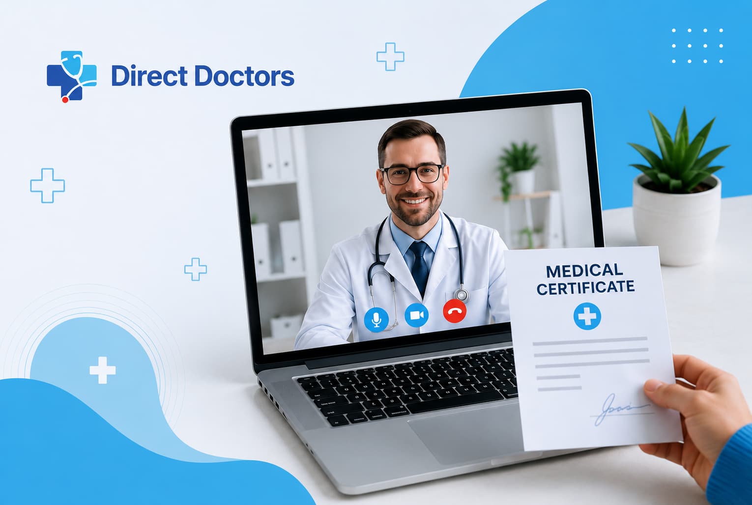 Online medical certificate consultation with Direct Doctors telehealth service