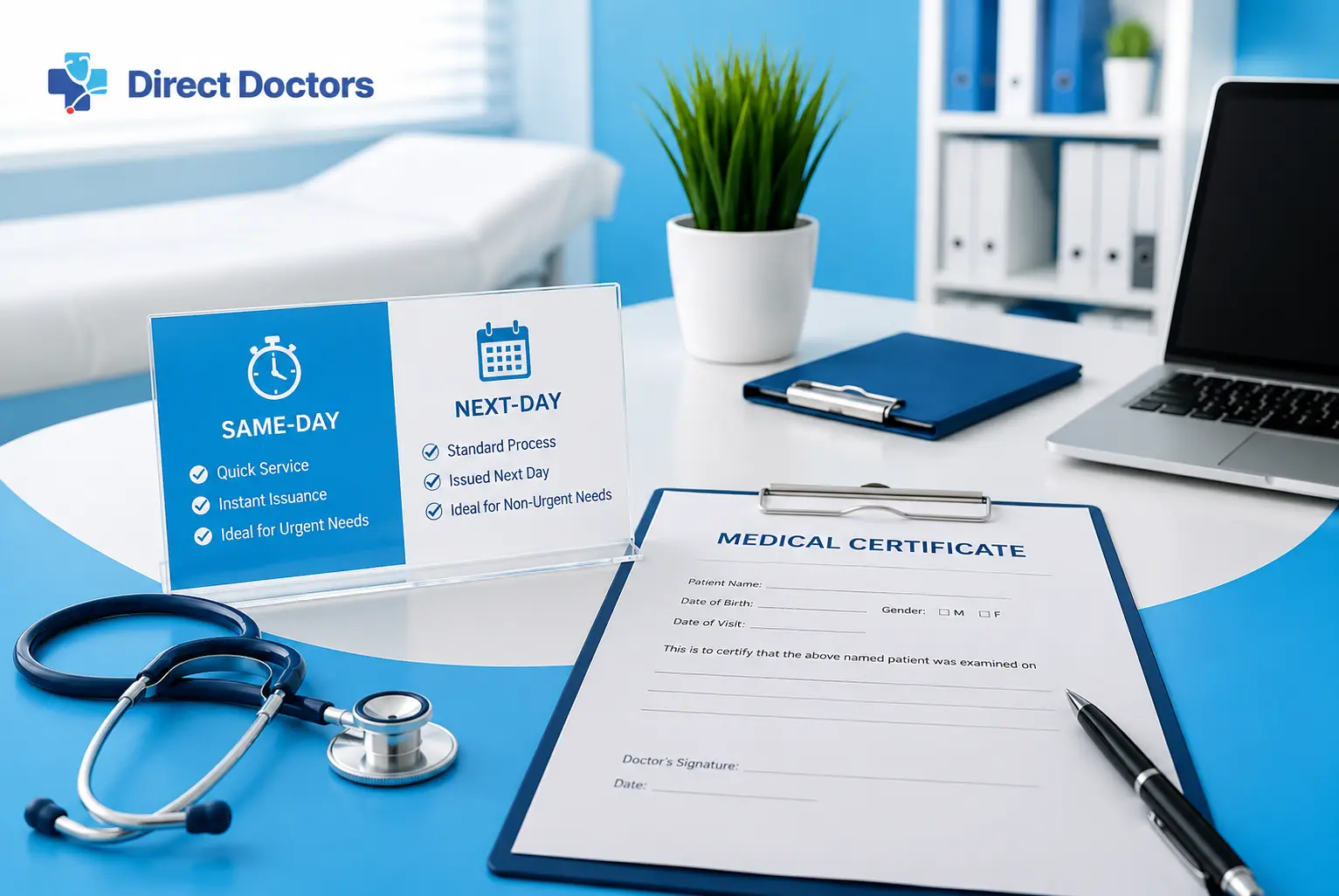 Same-day vs next-day medical certificates by Direct Doctors